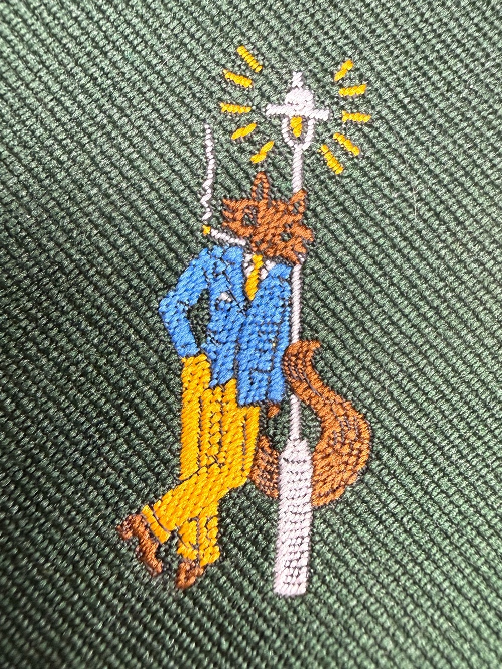 Vtg CHIPP Tie Fox Gentleman Novelty Green Smoking Fox New York New Haven 60’s